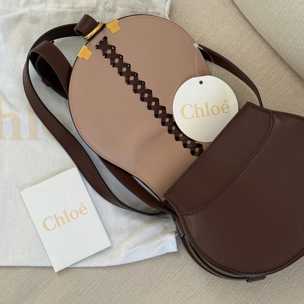 NWT Chloé Marcie Brown Leather and Suede Crossbody Bag - Picture 7 of 8